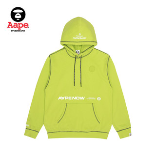 Aape男装秋冬字母刺绣撞色车线加绒保暖连帽卫衣3802XXH