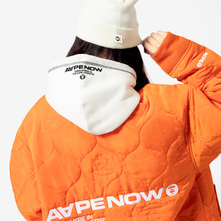 Aape男装秋冬字母刺绣撞色车线加绒保暖连帽卫衣3802XXH BKX/黑色 L
