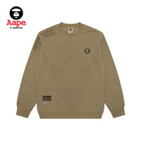 Aape男装秋冬猿颜徽章字母刺绣休闲薄绒圆领卫衣A307XXL