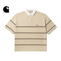 Carhartt WIP短袖POLO衫男装城市风LOGO字母刺绣条纹宽版卡哈特