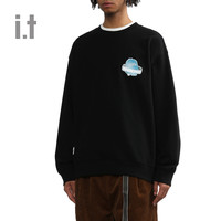 it fingercroxx男装宽松圆领卫衣休闲秋冬潮流套头衫00290XL
