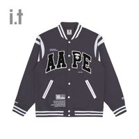 it Aape男装卫衣秋冬青春活力字母图案棒球外套3981XXJ