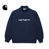 Carhartt WIP卫衣男装秋冬经典LOGO字母刺绣半拉链立领23A037L BKX/黑色 S