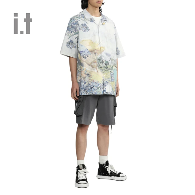 it MUSIUM DIV.男装短袖衬衫2024夏季文艺型男上衣00338XM