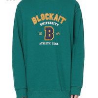 it BLOCKAIT圆领卫衣秋季美式复古品牌印花00465XH