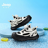 百亿补贴：Jeep 吉普 男童运动鞋透气镂空框子鞋2024新款夏季童鞋包头凉鞋儿童鞋子