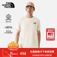 北面（The North Face）速干T恤男LIGHTRANGE短袖防晒吸湿透气运动半袖24春夏|83TO QLI/沙丘白 M/170