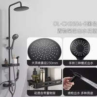 OULIN 欧琳 CH3506-B 黑色置物架四出水花洒套装