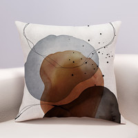 奢织轻奢北欧现代简约抱枕家居沙发客厅床头样板绒面腰枕套靠枕靠垫 轻奢北欧 1 双面图案35X35cm(枕套不含芯)