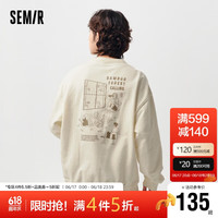 森马（Semir）[商场同款]卫衣2024男春季经典宽松圆领上衣潮流印花101124116119