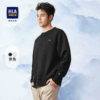 海澜之家（HLA）卫衣男24sportsday马术运动长袖男春季 黑色34 190/104A(3XL) 91-98kg