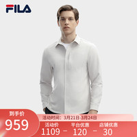 FILA 斐乐官方男子梭织长袖衬衫2024春新款时尚简约基础休闲上衣