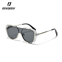 MYOMY 潮酷一体式飞行员太阳镜男防紫外线墨镜女个性时尚眼镜