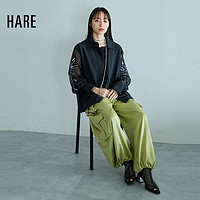 88VIP：HARE 休闲裤女2024春季新款时尚潮流直筒宽松气质通勤阔腿裤112012