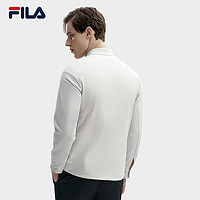 FILA 斐乐男子梭织长袖衬衫2024春时尚简约基础休闲上衣 云雾灰-GY 190/108A/XXXL