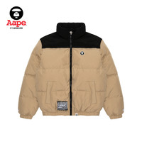 Aape男装秋冬拼色简洁字母刺绣休闲面包羽绒服外套7557XXJ