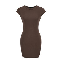 URBAN REVIVO 女士简约百搭纯色修身包臀连衣裙 UWH740077