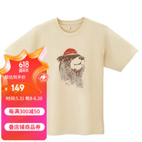 mont·bell短袖男女通用春夏PS棉小熊印花休闲通勤旅行圆领透气t恤 2104816 IV象牙白 L