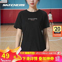 SKECHERS 斯凯奇 短袖女 运动T恤 P224W096-0018