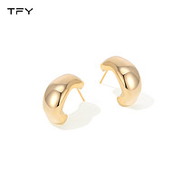 TFY 金色半圈c型金属耳环女小众设计高级感耳饰2024新款爆款气质耳钉
