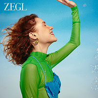 ZENGLIU ZEGL绿野仙踪耳环女小众设计感高级绿色耳钉2024年新款银针耳饰品