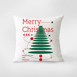奢织北欧圣诞节现代简约抱枕沙发客居家厅样板房绒面腰枕套靠枕靠垫 圣诞01 双面图案35X35cm(枕套不含芯)
