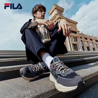 FILA 斐乐男鞋MARS 1S+复古运动鞋冬季火星鞋跑步鞋 黑/燧石岩-BF 43