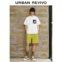 URBAN REVIVO UR2024夏季新款男装时尚休闲撞色图案棉质短袖T恤UML440091