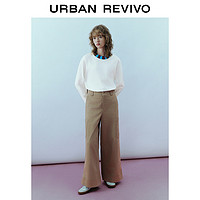 URBAN REVIVO UR2024春季新款女装都市休闲感贴袋显瘦直筒宽腿裤UWU640017