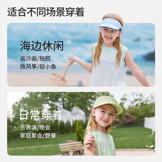 英氏（YEEHOO）女童连衣裙儿童裙子夏季薄款渐变透气背心裙中大童装洋气夏装 渐变字母锁链黄绿 160