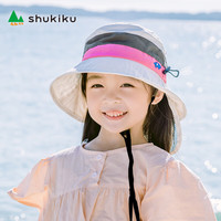 SHUKIKU儿童渔夫帽男女童遮阳帽宝宝夏季薄款防晒帽 米白小象 M码 (48cm-52cm)