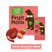 熊小点 BEAR熊小点YOYO卷水果条儿童零食果丹皮草莓 20g*5无添加