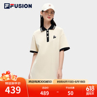 斐乐(FILA) FUSION潮牌女子连衣裙夏时尚宽松简约POLO领连身裙