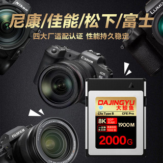 DAJINGYU大鲸鱼 cfexpress存储卡 CFE Type B高速相机内存卡 支持8K60P CFE-B钻石款-260G