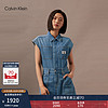 Calvin Klein Jeans24早秋新款女士复古ck工装风露腰无袖牛仔连体短裤J223960 1AA-牛仔浅蓝