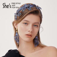 Veryshes晶石守护原创手工缠绕织花朵波浪发箍轻奢高雅头箍发卡