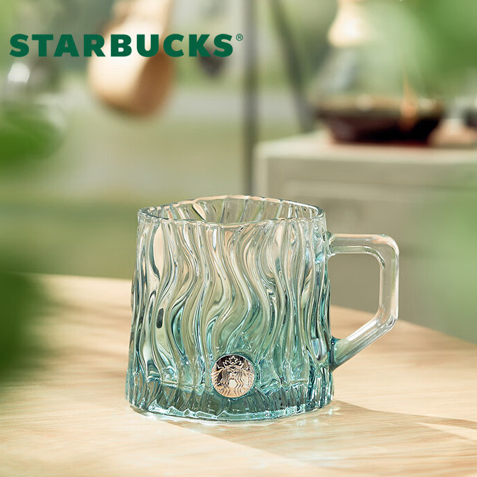 STARBUCKS 星巴克 浮雕玻璃杯 425m 薄荷绿