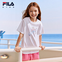 FILA 斐乐 ILA KIDS斐乐童装男女童短袖T恤2024夏季新款儿童纯棉星球T恤
