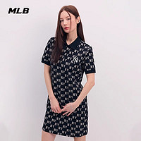 MLB满印老花POLO领直筒运动连衣裙OPM01 纽约洋基队/黑色 M(成人）