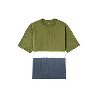 Gap 盖璞 男女士夏季纯棉logo撞色扎染短袖T恤宽松上衣 463170 绿色 S
