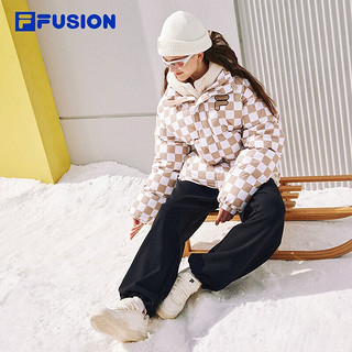 FILA FUSION斐乐潮牌羽绒服女冬季时尚保暖外套男 暖糖咖-BN 160/84A/XS