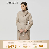 PORTS 宝姿秋冬女装长袖优雅气质毛呢大衣ALM9C025NZF081 浅驼色 8