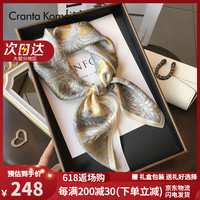 CRANTA KOMEIA真丝丝巾女2024桑蚕丝小方巾装饰围巾高端 热带丛林 高级感轻奢ck风时尚百搭实用