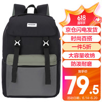SUISSEWIN双肩电脑包男女学生书包韩版休闲时尚背包学院风双肩包21013G黑灰