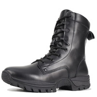 寻战鹰新式棕色特种作战靴高帮战术靴侧拉链透气训练靴真皮沙漠靴 黑色空降作战靴【原版】 36 =230两双鞋垫