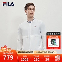 FILA 斐乐男士梭织外套2024夏季时尚休闲基础棒球领上衣 标准白-WT 185/104A/XXL