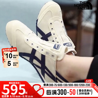 Onitsuka Tiger鬼冢虎男鞋女鞋24春夏运动鞋舒适透气一脚穿休闲鞋帆布鞋男女 MEXICO/藏青色/米色/ 38/24cm/5.5 MEXICO/藏青色/米色/晒图退20