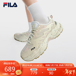 FILA 斐乐蕨草鞋FERN女鞋运动鞋2024春户外老爹鞋厚底休闲鞋 桦树棕/珍珠色-BS 38