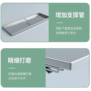 丛铭 厨房置物架壁挂式折叠架不锈钢墙上简易收纳架单层隐藏挂墙架子 商用高档款（304不锈钢） 长100宽40