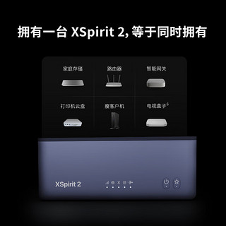 翼辉爱智 XSpirit 2 超能盒NAS私有云家庭存储路由器千兆高速云电脑智能家居控制系统云打印 青春蓝 标准版